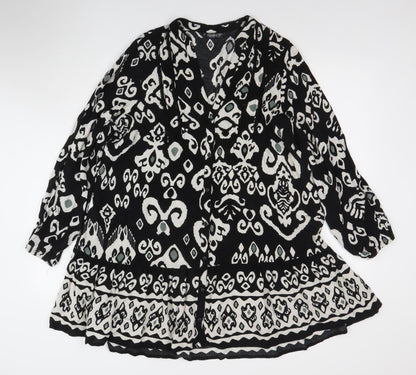 Dunnes Womens Black Geometric Knee Length Shift Dress M