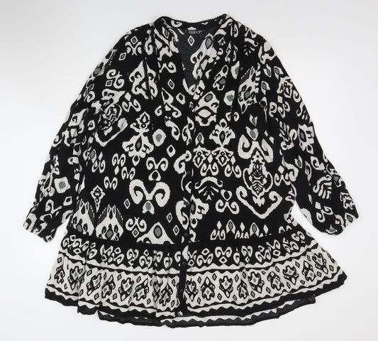 Dunnes Womens Black Geometric Knee Length Shift Dress M