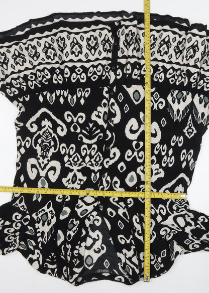 Dunnes Womens Black Geometric Knee Length Shift Dress M