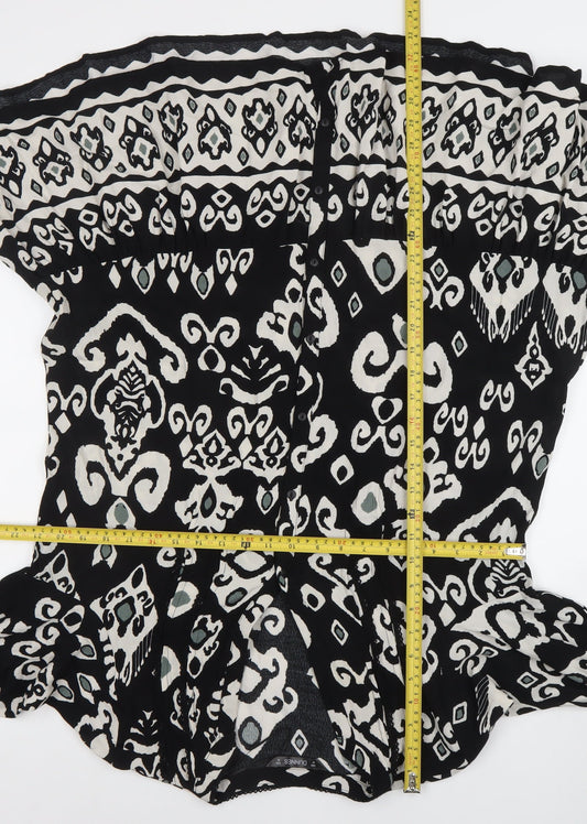 Dunnes Womens Black Geometric Knee Length Shift Dress M