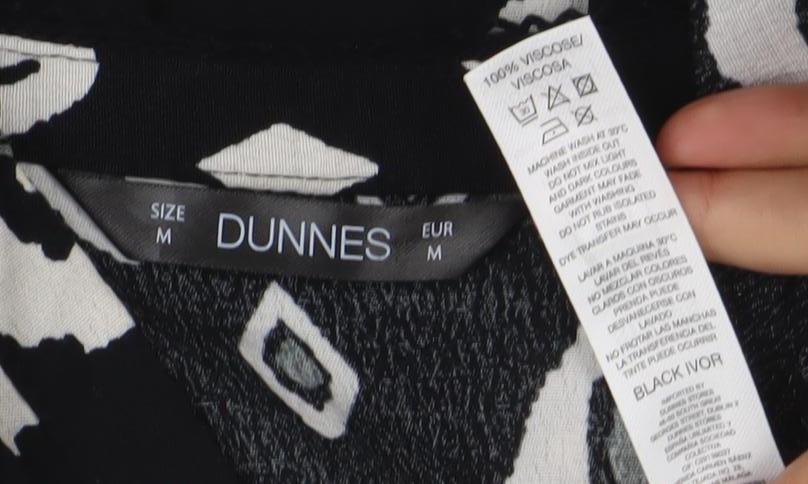 Dunnes Womens Black Geometric Knee Length Shift Dress M