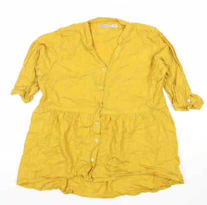 Womens UK Size S Breakout Yellow Tunic Button-Up