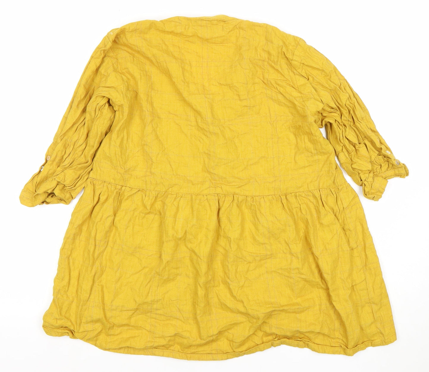 Womens UK Size S Breakout Yellow Tunic Button-Up