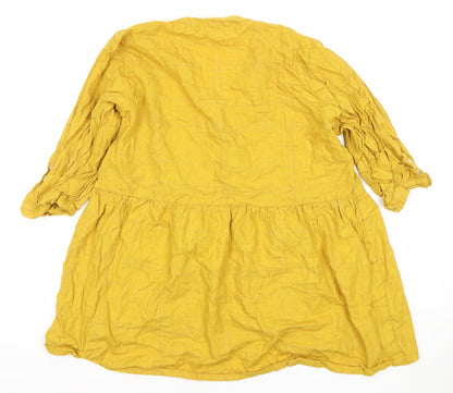 Womens UK Size S Breakout Yellow Tunic Button-Up