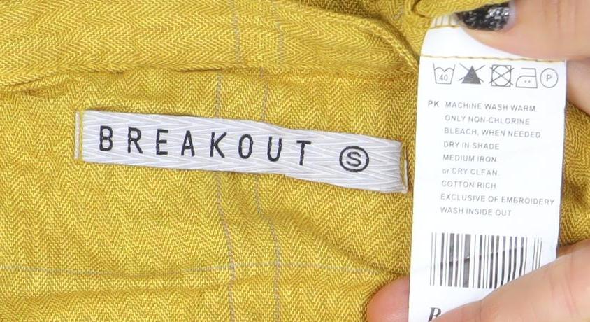 Womens UK Size S Breakout Yellow Tunic Button-Up