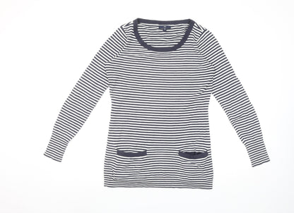 Gap Womens Navy Striped Long Sleeve Jersey Top Size S Cotton Blend