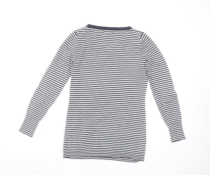 Gap Womens Navy Striped Long Sleeve Jersey Top Size S Cotton Blend