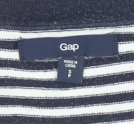 Gap Womens Navy Striped Long Sleeve Jersey Top Size S Cotton Blend