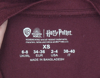 Harry Potter Gryffindor Burgundy Long Sleeve Women's XS Nightshirt