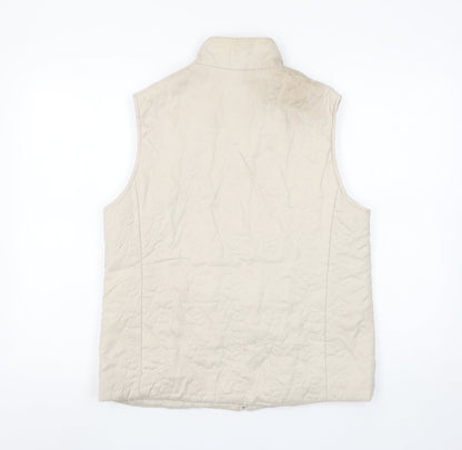 Dash Women Beige Quilted Sleeveless Waistcoat Size 14