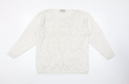 Womens UK Size M HONEY Ivory Pullover Jumper