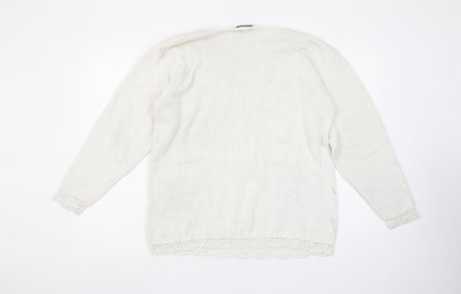 Womens UK Size M HONEY Ivory Pullover Jumper