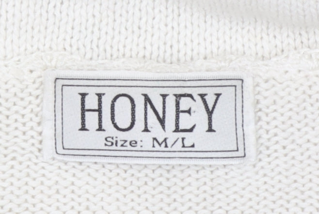 Womens UK Size M HONEY Ivory Pullover Jumper