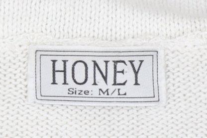 Womens UK Size M HONEY Ivory Pullover Jumper