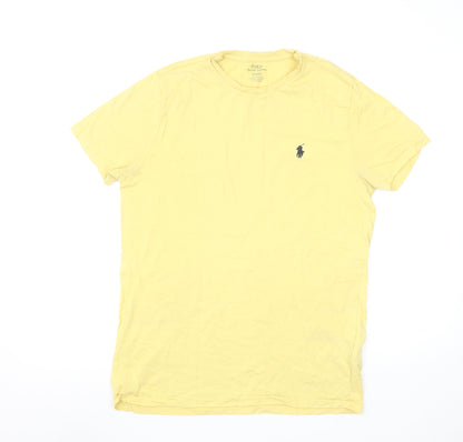 Ralph Lauren Men Yellow Cotton Crew Neck Short Sleeve T-Shirt M