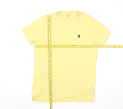 Ralph Lauren Men Yellow Cotton Crew Neck Short Sleeve T-Shirt M