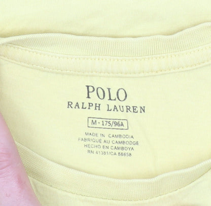 Ralph Lauren Men Yellow Cotton Crew Neck Short Sleeve T-Shirt M