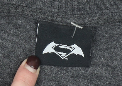 Men's Grey Batman v Superman Graphic T-Shirt XL