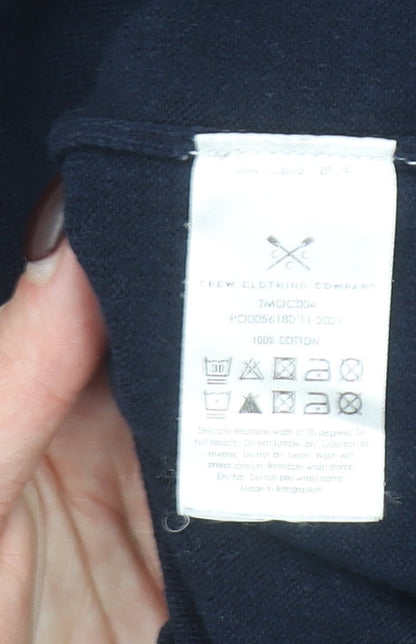 Crew Clothing Company Men's Blue L 1/4 Zip Cotton Jumper