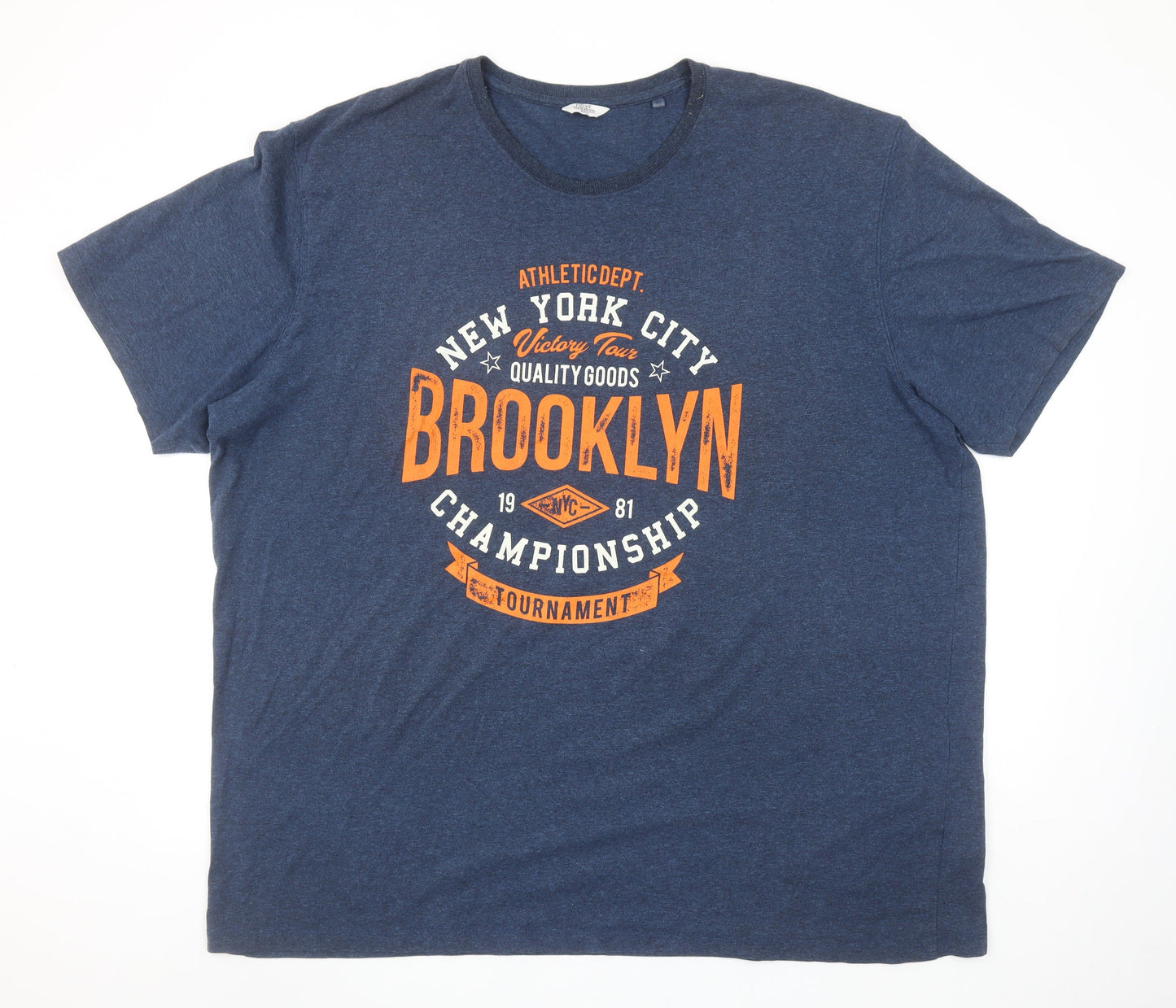 Next Men's Blue 4XL Brooklyn Graphic Print Crew Neck T-Shirt