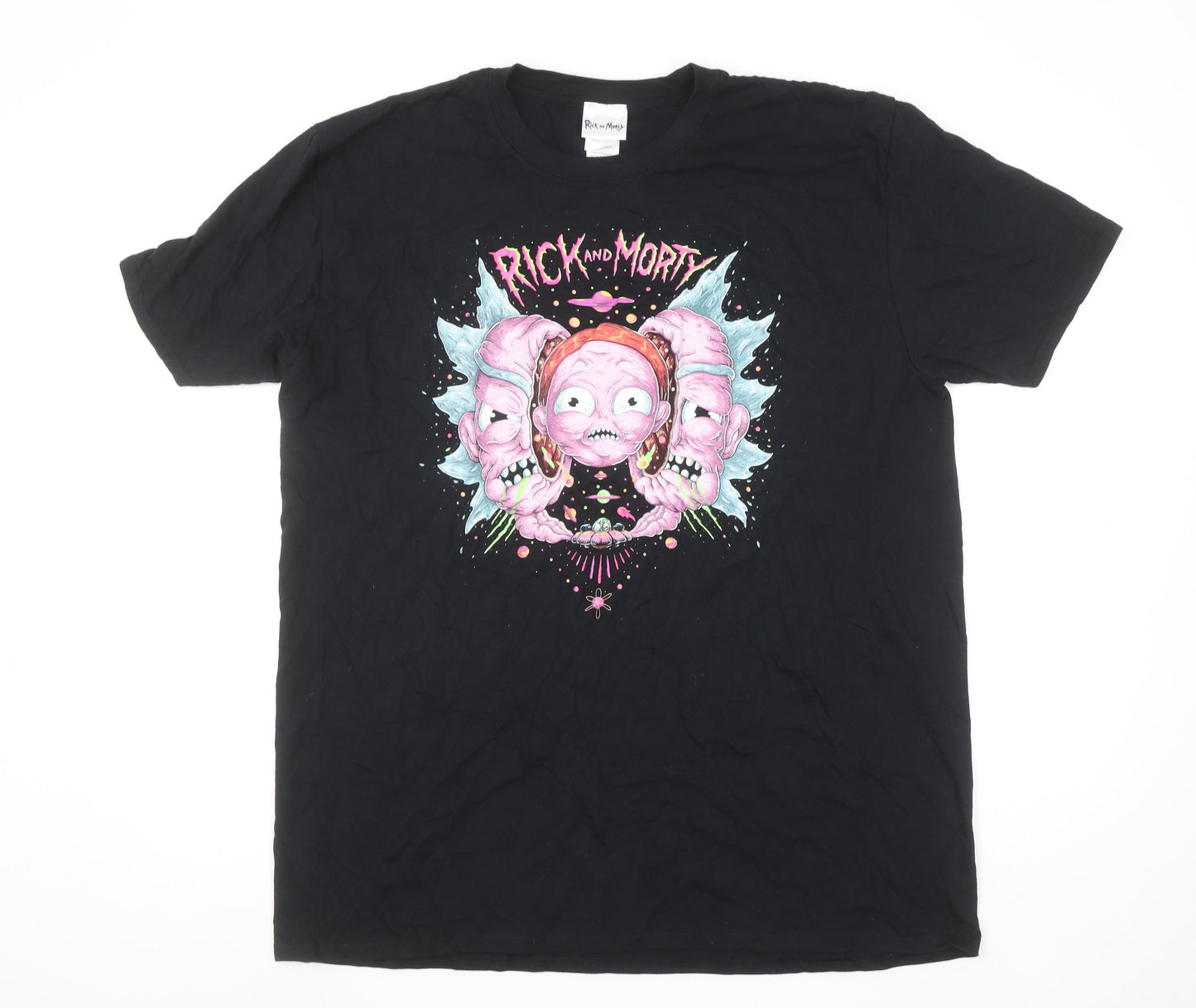 Rick and Morty Black XL Men's Graphic Short Sleeve T-Shirt