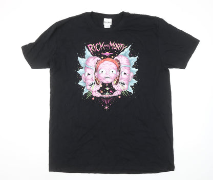 Rick and Morty Black XL Men's Graphic Short Sleeve T-Shirt