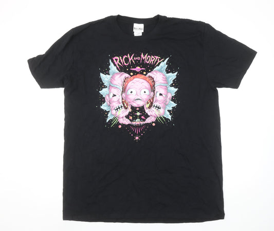 Rick and Morty Black XL Men's Graphic Short Sleeve T-Shirt