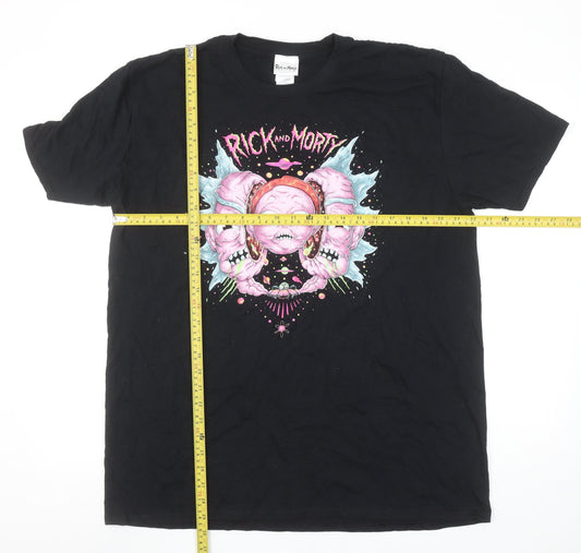 Rick and Morty Black XL Men's Graphic Short Sleeve T-Shirt
