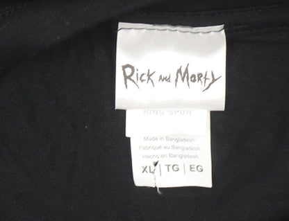 Rick and Morty Black XL Men's Graphic Short Sleeve T-Shirt