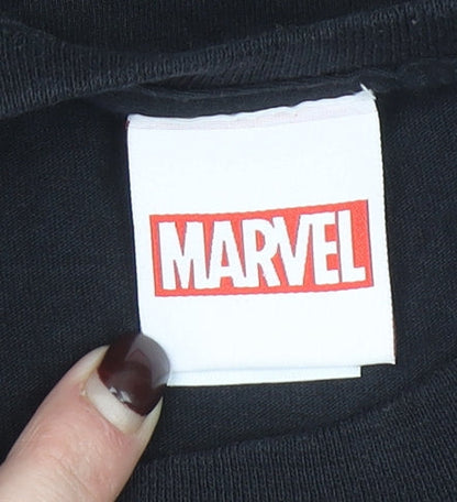 Marvel Men’s Black Groot Graphic Print Cotton T-Shirt Size L