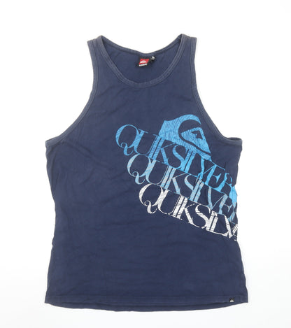 Quiksilver Men's Blue XL Sleeveless Logo Graphic T-Shirt