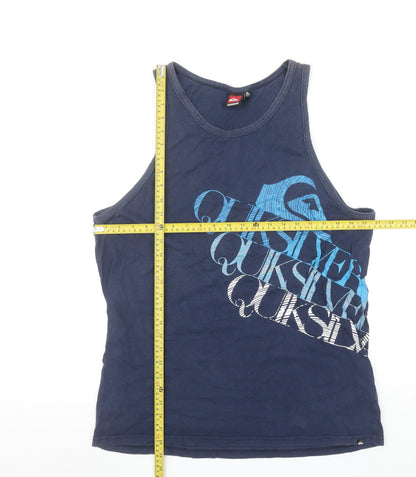 Quiksilver Men's Blue XL Sleeveless Logo Graphic T-Shirt