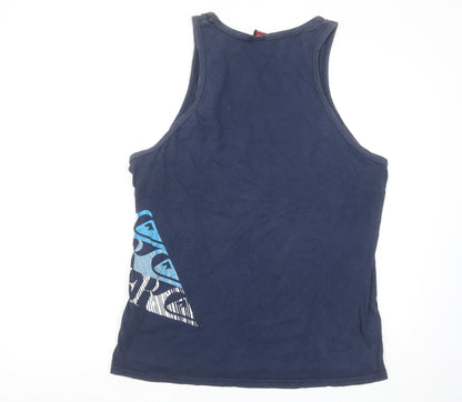 Quiksilver Men's Blue XL Sleeveless Logo Graphic T-Shirt