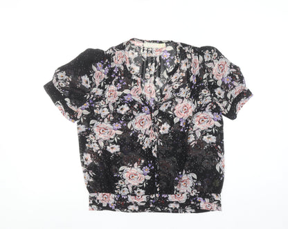 Womens UK Size XS Pins and Needles Black Tunic Blouse