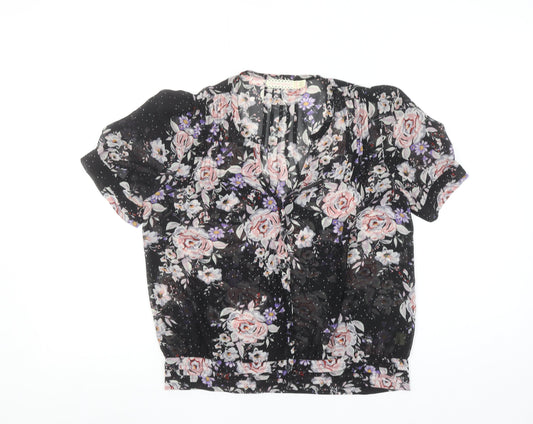 Womens UK Size XS Pins and Needles Black Tunic Blouse