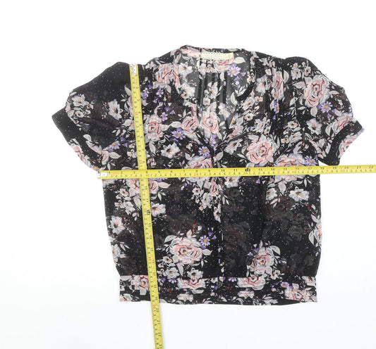 Womens UK Size XS Pins and Needles Black Tunic Blouse