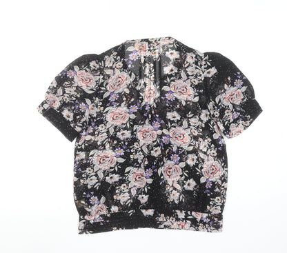 Womens UK Size XS Pins and Needles Black Tunic Blouse