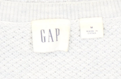GAP Women's Grey V-Neck Knit Jumper Medium Long Sleeve
