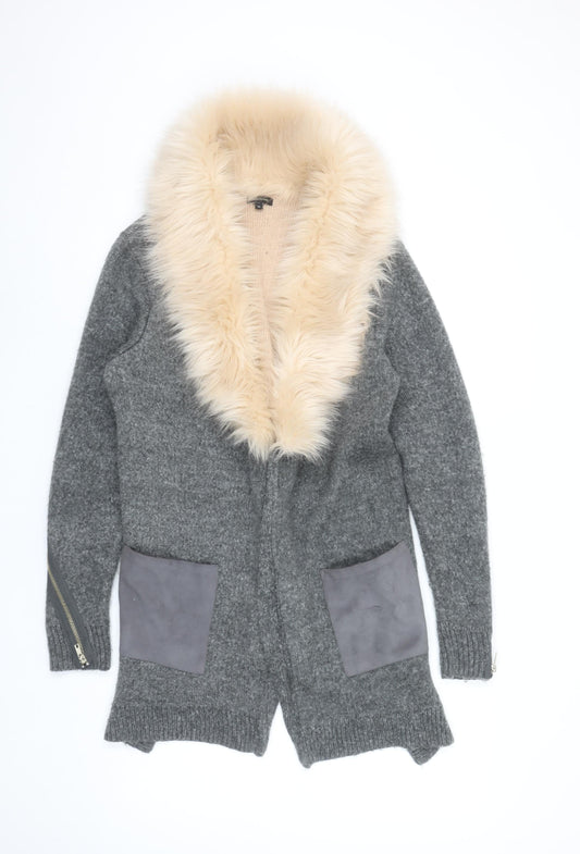 Womens UK Size 10 River Island Grey Cardigan Jumper