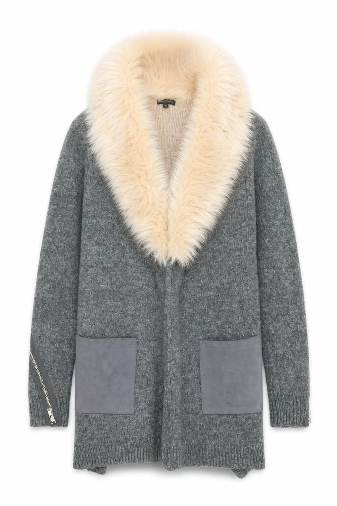Womens UK Size 10 River Island Grey Cardigan Jumper