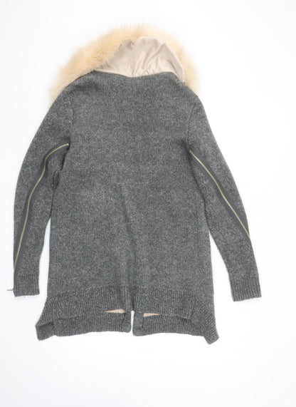 Womens UK Size 10 River Island Grey Cardigan Jumper