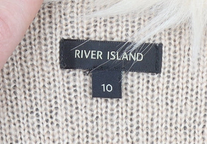 Womens UK Size 10 River Island Grey Cardigan Jumper