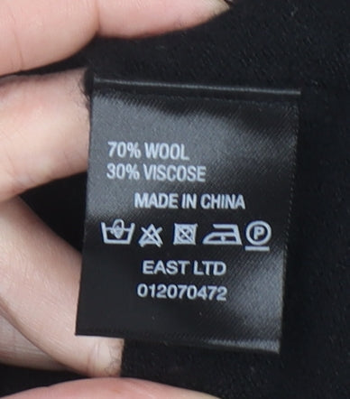 EAST Womens Black Wool Viscose Embroidered Jumper Size M