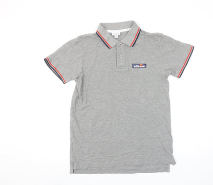 Ellesse Men's Grey Short Sleeve Cotton Polo Shirt Size S