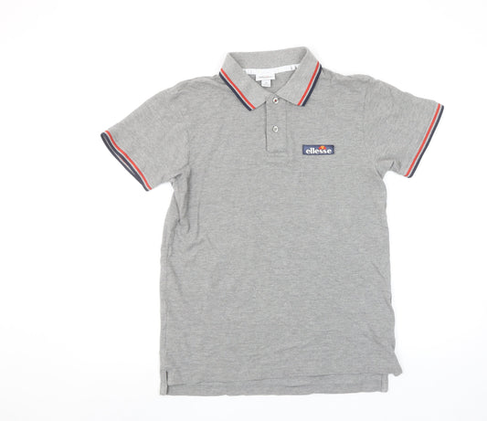 Ellesse Men's Grey Short Sleeve Cotton Polo Shirt Size S