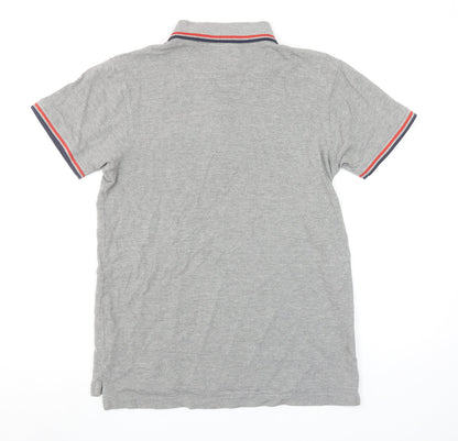 Ellesse Men's Grey Short Sleeve Cotton Polo Shirt Size S