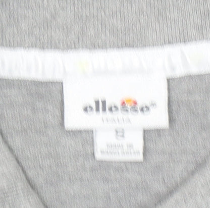 Ellesse Men's Grey Short Sleeve Cotton Polo Shirt Size S