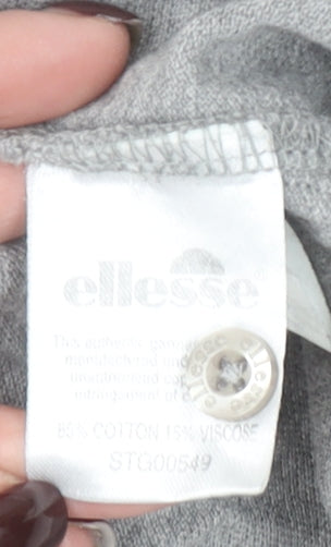 Ellesse Men's Grey Short Sleeve Cotton Polo Shirt Size S