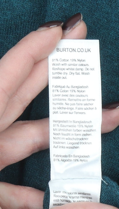 Burton Menswear London Men's Green L 1/2 Zip Knit Jumper