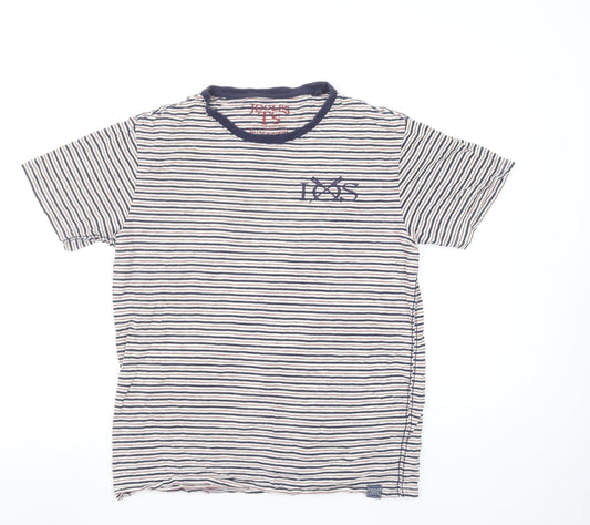 Joules Men's Blue Striped Nautical Crew Neck Cotton T-Shirt Size L